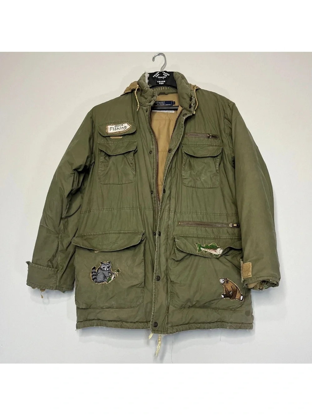 Vintage Polo Ralph Lauren Down Field Parka Coat Men Size Small Chore Jacket Hunt